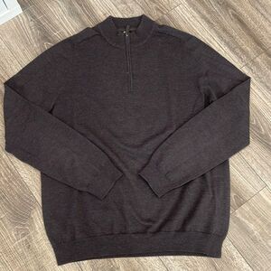 Nordstrom XL Tall 100% Extra Fine Merino Wool 1/4 zip sweater